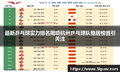 最新乒乓球实力排名揭晓杭州乒乓球队稳居榜首引关注