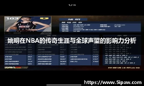 姚明在NBA的传奇生涯与全球声望的影响力分析